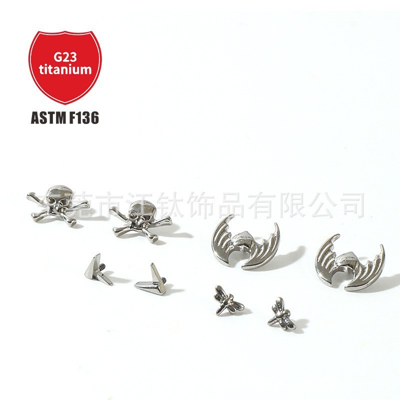 Pointed titanium steel lip stud product view
