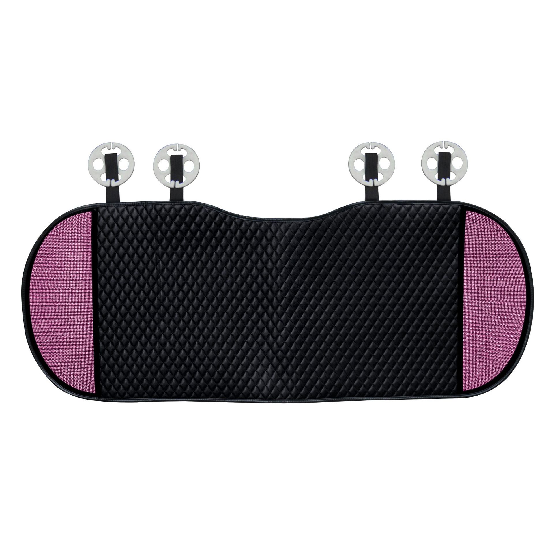 Seat cushion, seat cover | Universal Cushion Leather Rhinestone - pink-diamond-leather-single-rear-seat