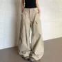 宽松水洗男女直筒工装裤