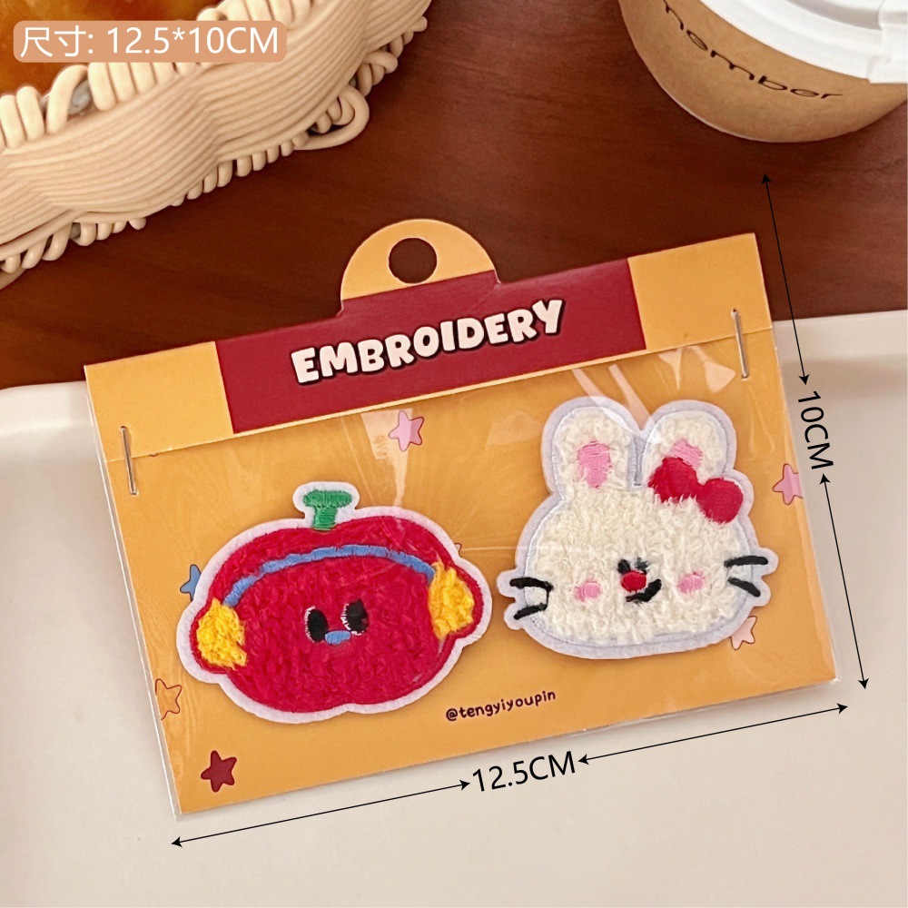 Tengyi original lindo peluche bordado pegatinas accesorios de decoración para chicas accesorios de ropa guantes mochilas zapatos accesorios