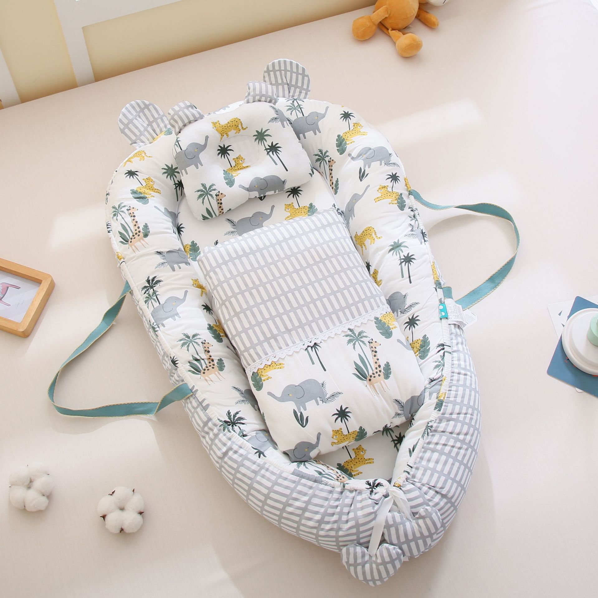 Cama portátil cama media cuna bebé móvil recién nacido pequeña cama biónica anti-escupir leche cama anti-presión