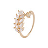 Adjustable zirconium, brand fashionable ring, design jewelry, simple and elegant design, trend of season, on index finger