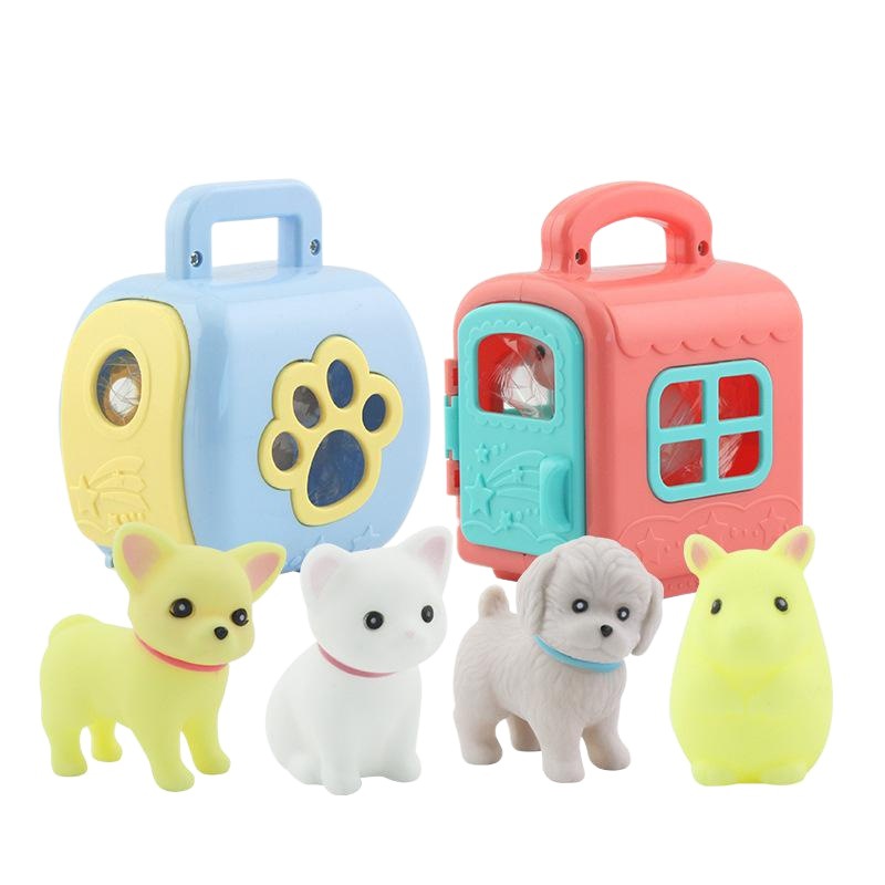 Los niños juegan a las casitas educación temprana linda casa de mascotas nuevo juguete exótico simulación animal interacción familiar suministro transfronterizo