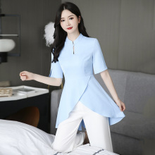 新款美容院工作服养生馆足疗店技师气质套装JY-2077