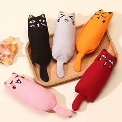 Catnip toy cute face creative thumb toy, scratching, gnawing, pet catnip cushion