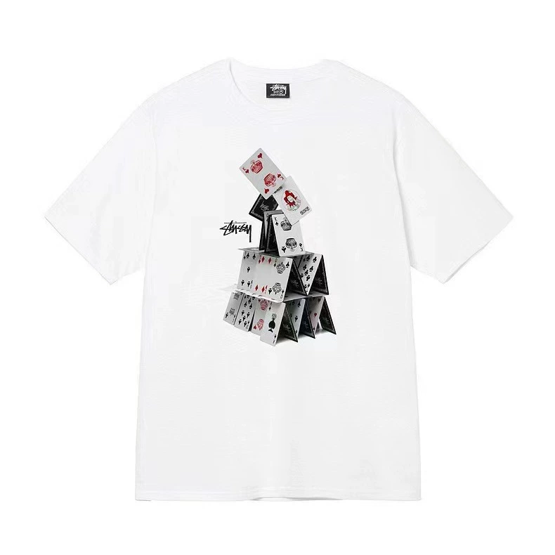 Футболка (Stussy) свободного кроя унисекс, короткий рукав, ткань 230 г, коллекция лета 2025