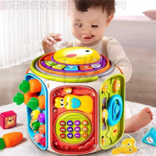 婴儿手拍鼓玩具0一1岁七宝宝八个月3九6音乐早教六面体拍拍鼓