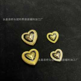 包金爱心桃心金属扣烫金女装新款时尚英伦扣子纽扣