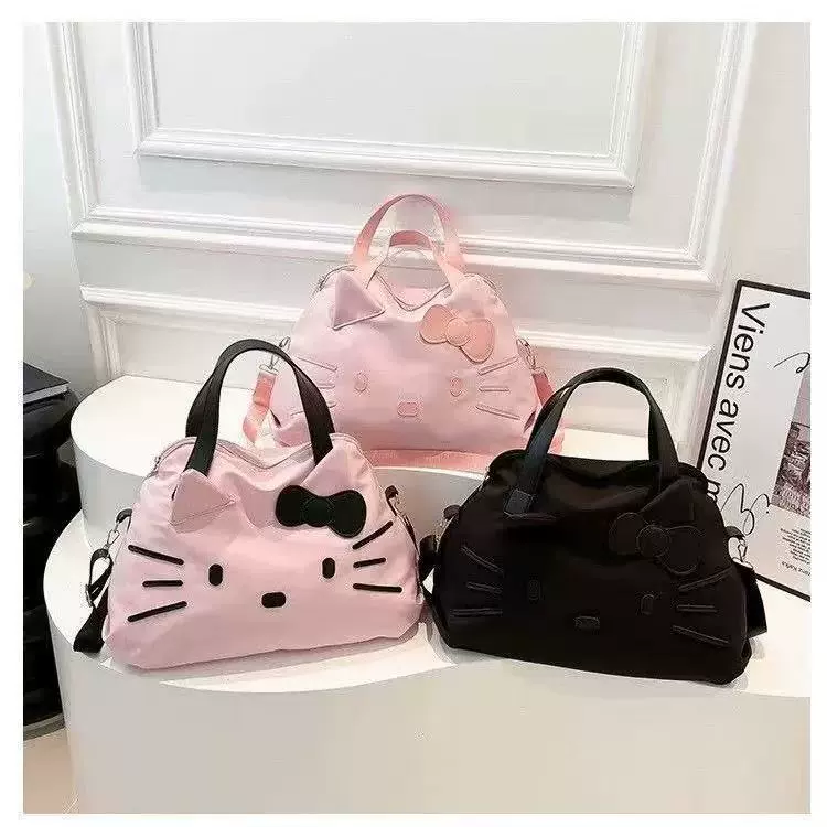 Плечевая дорожная сумка (Hello Kitty) вместительная с держателем для карточек, 0,27 кг