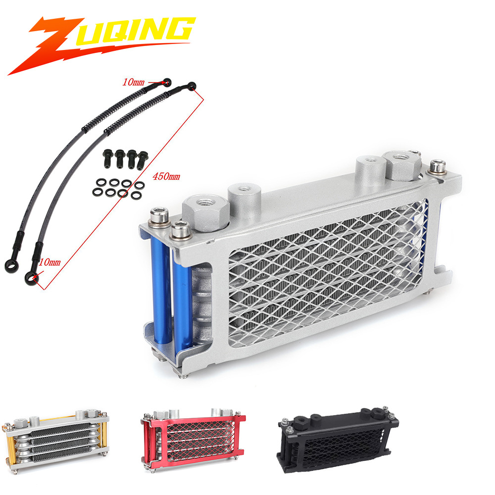 越野摩托车改装油冷器小猴子高赛散热器四色机油冷却器加油管螺丝