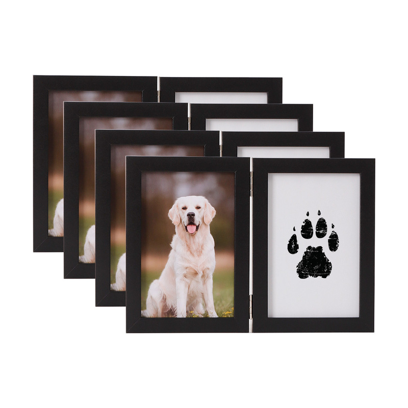 Cross-Border Popular Pet Paw Print Wooden Photo Frame to Commemorate Baby's Hand and Foot Print Ink Box Ink Pad Dog and Cat Ink Pad
