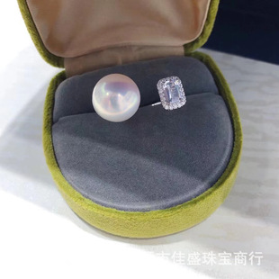Sterling Silver Candy Ring Natural Freshwater Edison Pearl 12-13mm Round Glossy Flawless Ring Simple