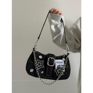 Shoulder bag, denim handheld one-shoulder bag, chain bag