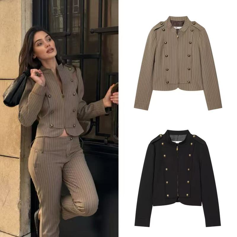 Comfortable Casual Striped Slim-Fit Blazer Suit 2026 European and American Ins-Style Elegant Set 2010875 Comfortable Casual Striped Slim-Fit Blazer Suit 2026 European and American Ins-Style Elegant Set 2010875