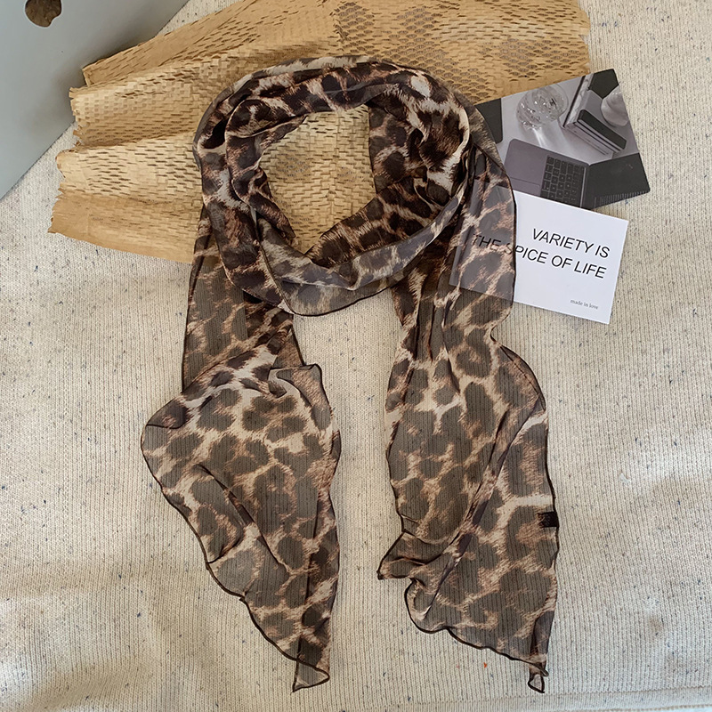 Color café estampado de leopardo grande