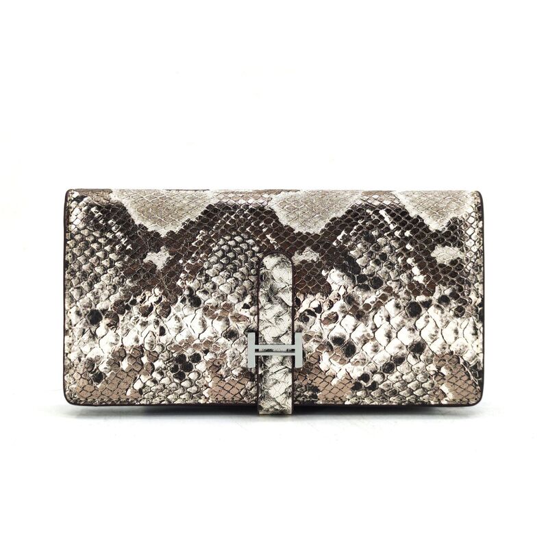 High-End Snake-Pattern Genuine Leather Long Folding Wallet for Women, Stylish 2026 New Model, Soft Cowhide, Large Capacity, Large Banknote Holder