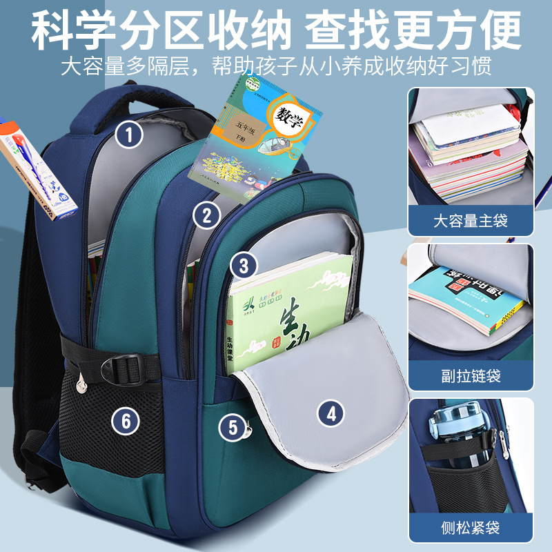 Spaceman mochila ligera para estudiantes de la escuela primaria nueva gran capacidad impermeable mochila para niños de Grado uno a grado seis al por mayor