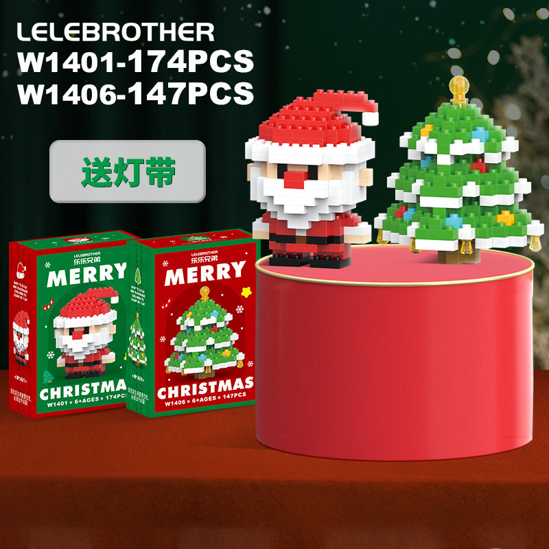 Ventas transfronterizas compatibles bloques de construcción pequeñas partículas ensamblaje muñeco de nieve Navidad alce regalos de Navidad juguetes para niños al por mayor