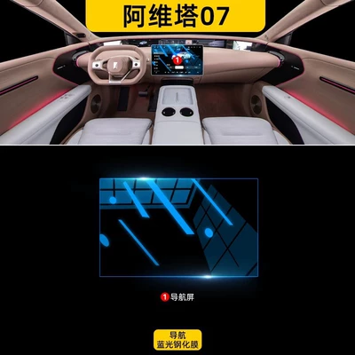 Car interior film – 07 Interior Protection Screen Tempered - avita-07-navigation-blue-light-tempered-film