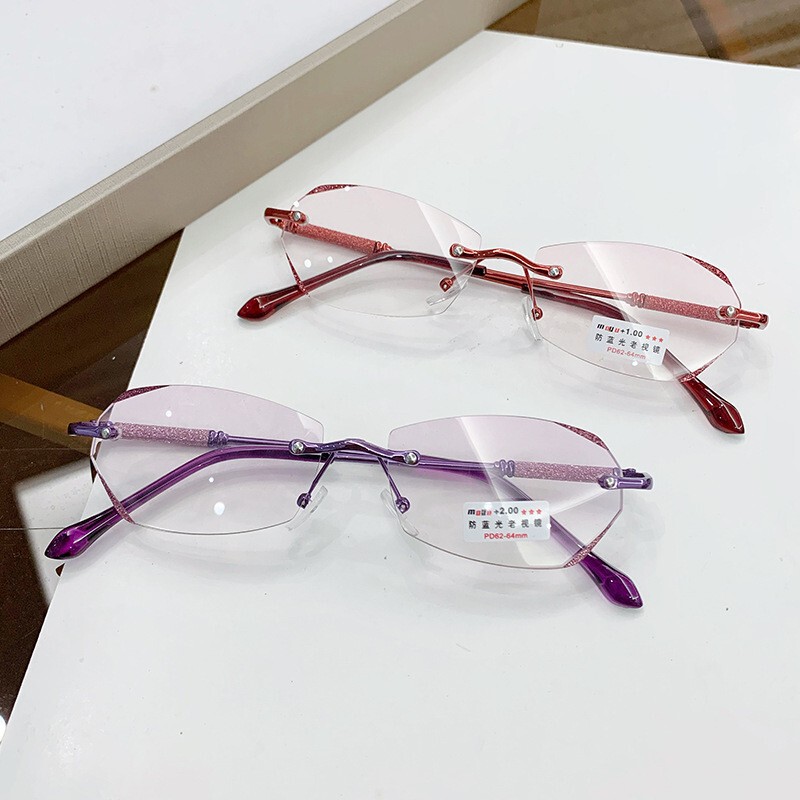 New Red and Purple Cut Edge Fashionable Starlight Fine Flash Anti-Blue Light Reading Glasses Popular Anti-Blue Light Edge Reading Glasses New Red and Purple Cut Edge Fashionable Starlight Fine Flash Anti-Blue Light Reading Glasses Popular Anti-Blue Light Edge Reading Glasses