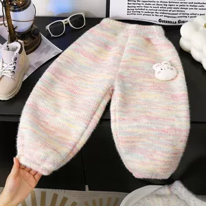 Утеплённые брюки для девочек на овчине зима