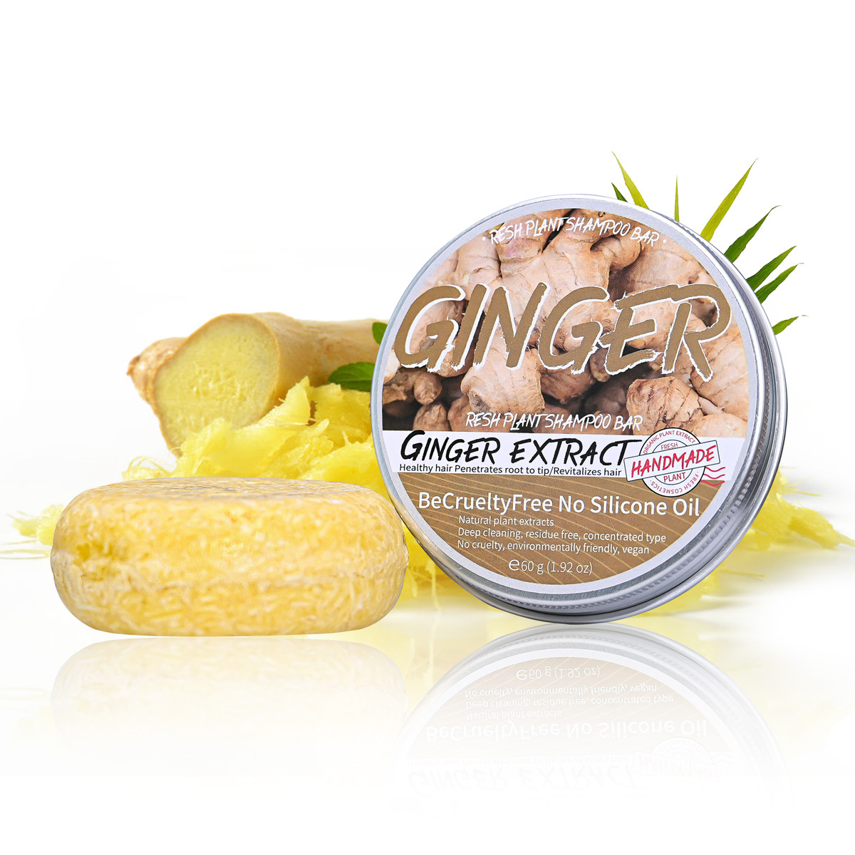 Cross-border English Ginger Shampoo Soap Boxed Ginger Handmade Soap Turmeric Shampoo Cake Soap Wholesale Essential Oil Soap