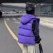 2025儿童棉马甲男女童保暖连帽中大童加厚背心宝宝外穿套校服外贸