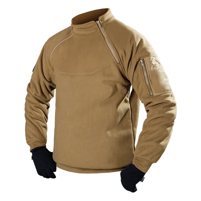 Men's Autumn and Winter Fleece Jacket with Lining, Windbreaker, Sweatshirt, Fleece Coat