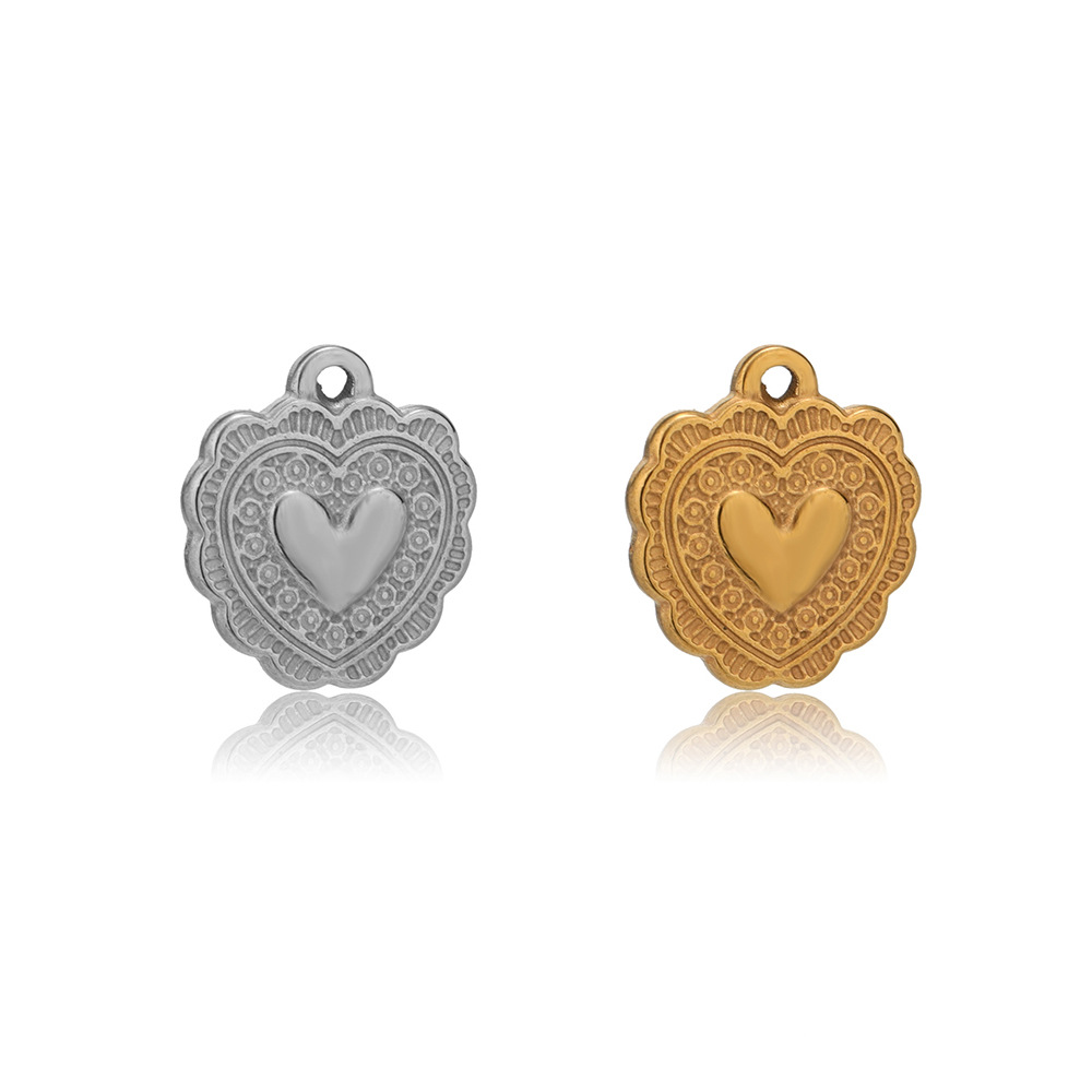 5 PCS/Package Quantity 5 PCS/Package 14*16MM 304 Stainless Steel Heart Shape Pendant