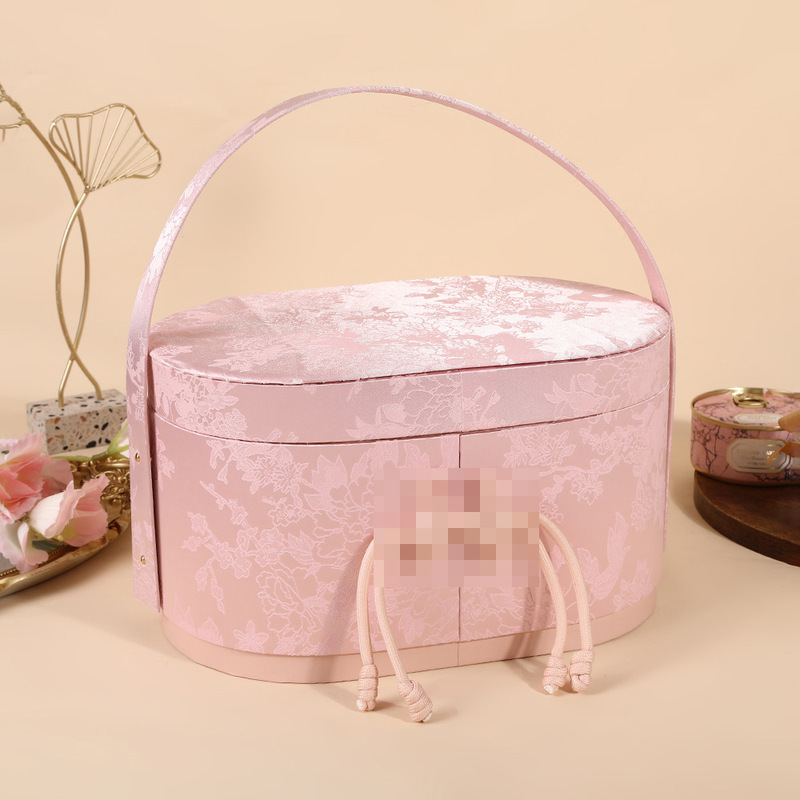 婚庆用品中式刺绣喜糖盒伴郎伴娘回礼手提盒结婚订婚喜庆伴手礼盒|undefined