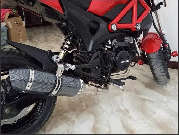 Motorcycle Exhaust Pipe Modification MSX125 Little Monkey Horizontal Exhaust Front Section One Split Middle Section Stainless Steel