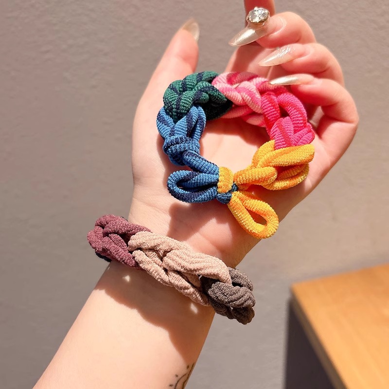 Zhao LuSi con el anillo de cabello de alta gama de mujeres color trenzado cuerda de cabeza 2025 nuevo pellizco cuero de cabello de alta elasticidad accesorios para el cabello