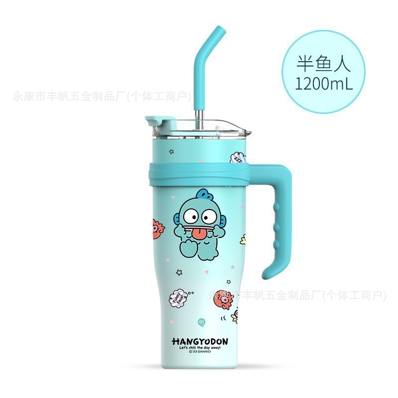 키티텀블러 빅 맥 아이스 컵 1200Ml 대용량 새로운 산리오 보온병 컵 밀짚 손잡이 대외27 이미지 4
