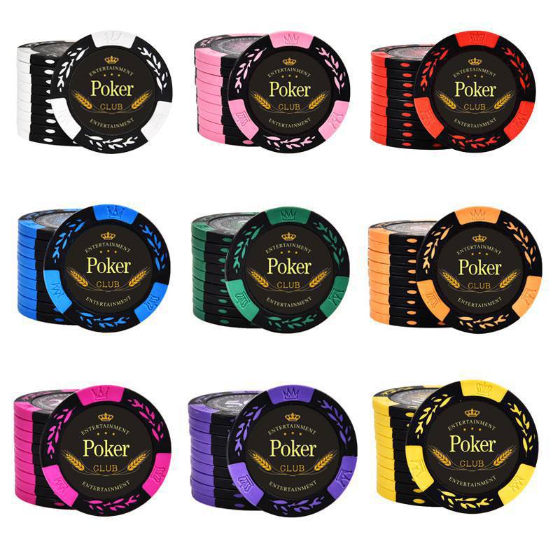 Texas Hold'em Poker Chips, Mahjong, Baccarat, Casino Blank No-Value Chips, Wheat-Ear Chip Pieces, Reward Coins