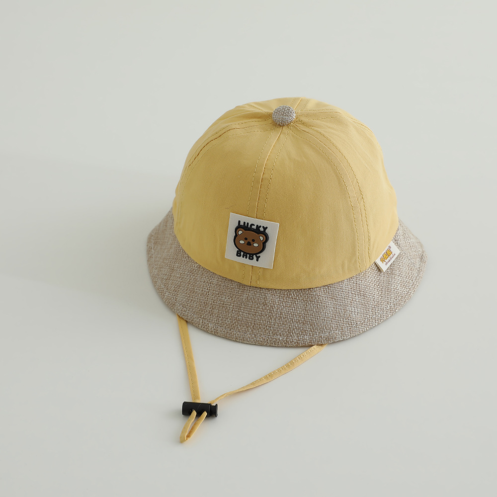 Sombrero de bebé primavera y otoño delgado sombrero de bebés para hombres y mujeres adorable gorro de brida grande sombrero de protección solar sombrero de pescador de marea