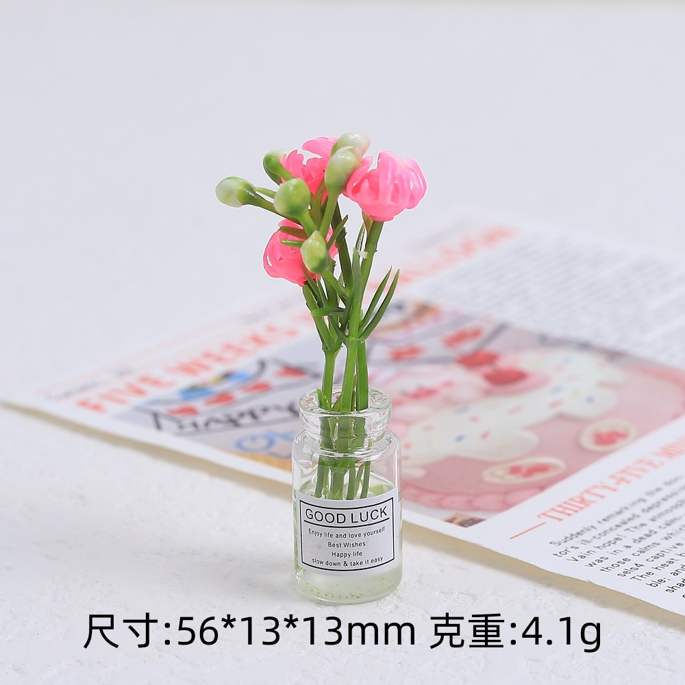 입체적인 야광 꽃병 - 작은 장미 레드