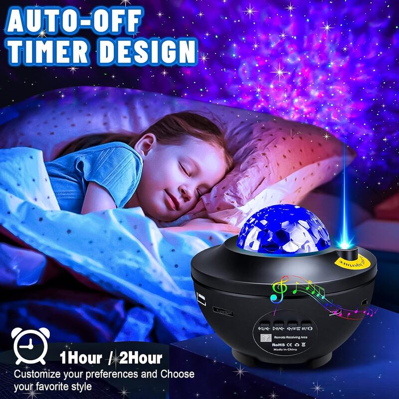 星空プロジェクターランプ Bluetooth オーディオプロジェクター小鉢フラット水リップルランプ星空レーザーナイトライト調光|undefined