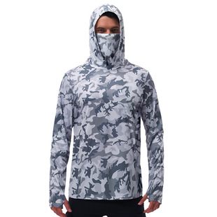 Summer Ultra-thin Sun Protection Clothing Covering Surface Fishing Ice Silk Breathable Mountaineering Sun Protection Shirt Men's UV Protection Fishing Sun Protection Clothing