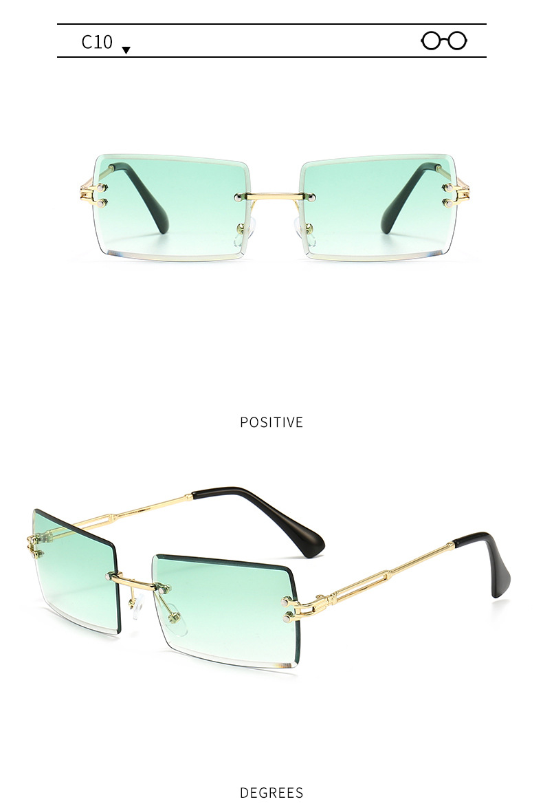 New Fashion Frameless Trimming Square Sunglasses display picture 20