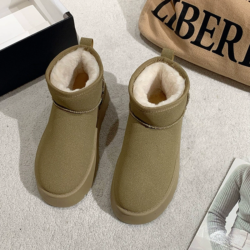 Winter Platform Boots, Warm Plush Lining, Non-Slip Sole, Plus-Size Friendly (2–8 EU Sizes)