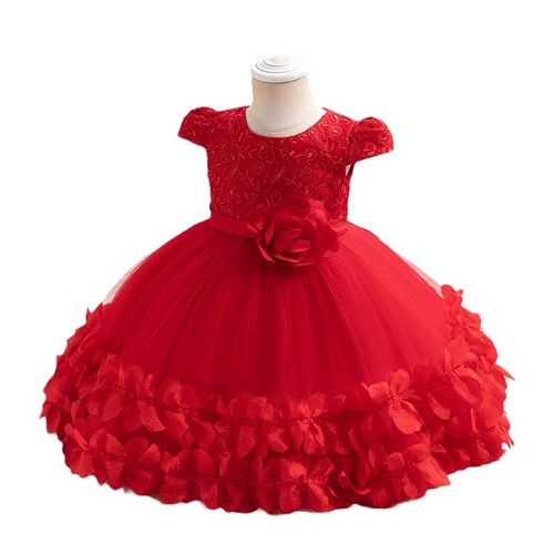 Children's performance dress lace princess skirt holiday ball gown chiffon dress first birthday dress performance costume
