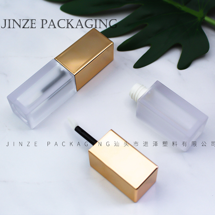 新款  磨砂 金盖方形唇釉管液体眼影 遮瑕空管包材