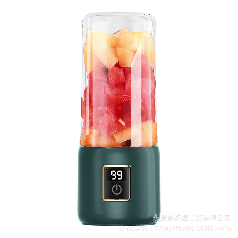 果物と野菜のジューサー小型家庭用全自動ジュースプレスワイヤレス充電ジューサーカップポータブルガラスカップ|undefined