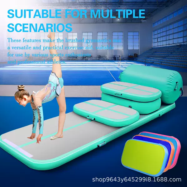 Inflatable Gymnastics Mat Yoga Mat Taekwondo Fitness Sports Training Flip Protection Mat Sporting Goods Wire-drawing Air Cushion