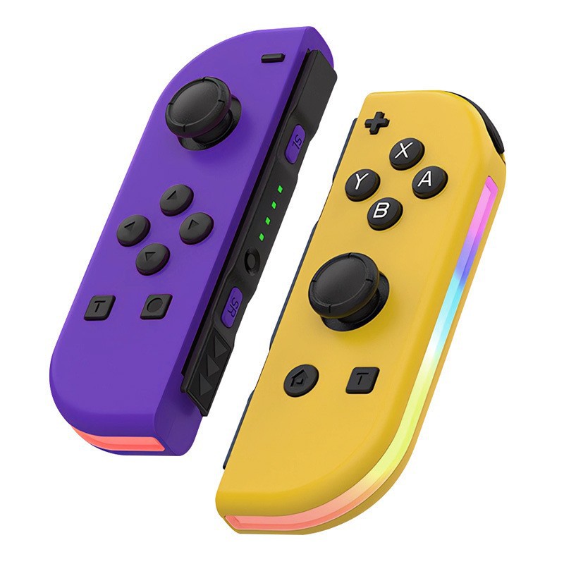 Switch Joycon Gamepad izquierdo y derecho deslumbrante efecto de luz RGB despierta 5.2 sensación de vibración Bluetooth