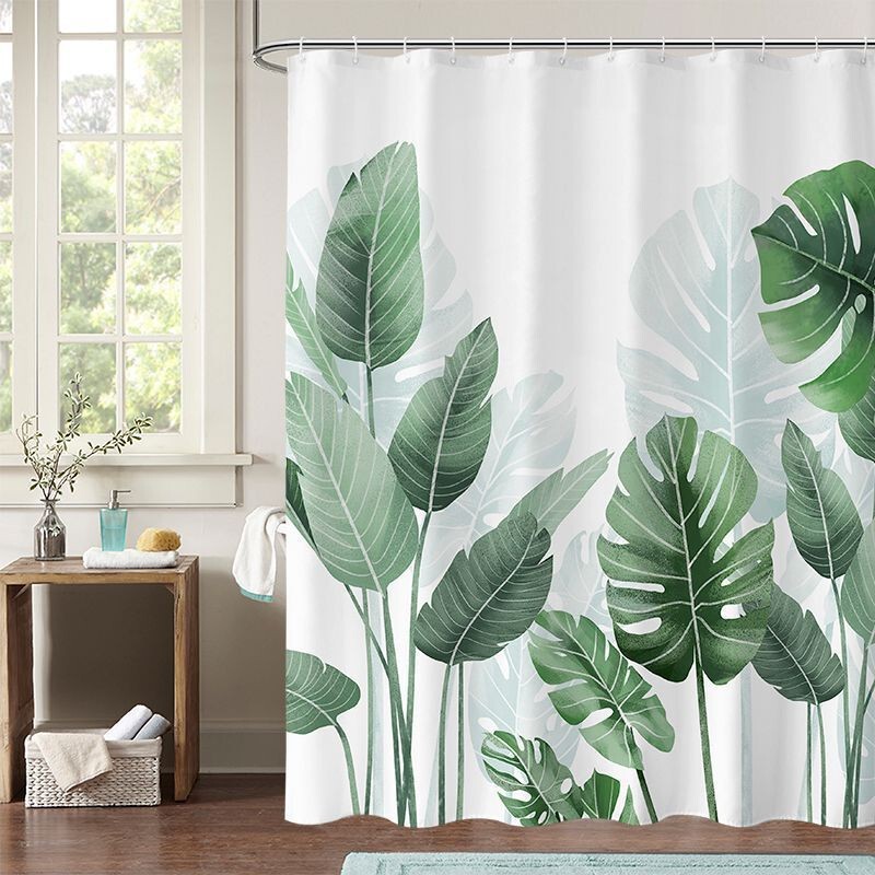 Factory spot simple 3d polyester waterproof bathroom shower curtain DIY digital printing shower curtain wholesale