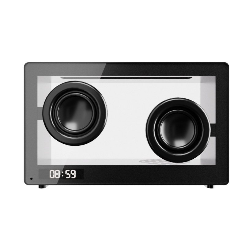 M9 colorido RGB de doble canal teclado inalámbrico Bluetooth altavoz transparente reloj despertador tarjeta pequeña tarjeta de sonido regalo