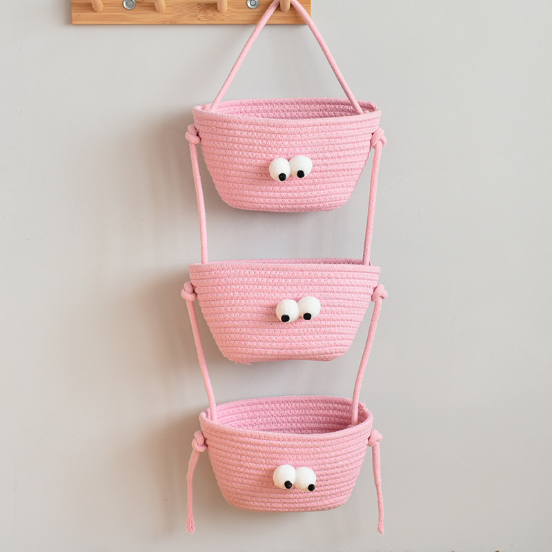 クリスマスツリー三段物置棚寝室客間装飾バスケットかわいい手作りバスケット玄関掛け収納バスケット