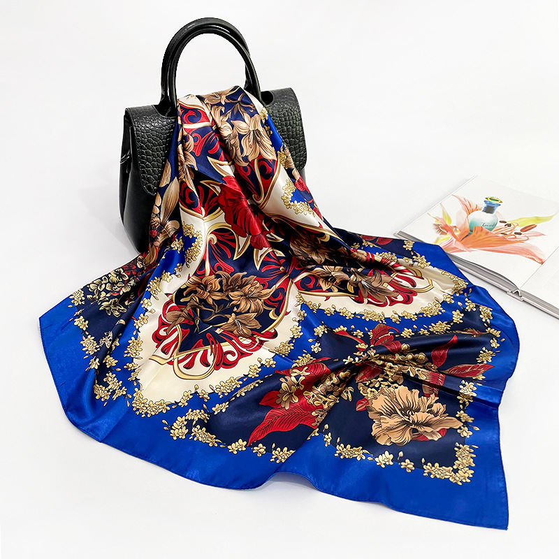 Chinese style imitation silk scarf femal...