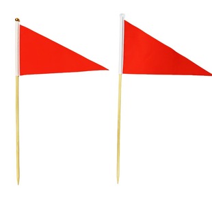 No.8 14x 21cm Solid Rod Gold Head Marking Flag Triangle Small Color Flag Ten Color Color Flag